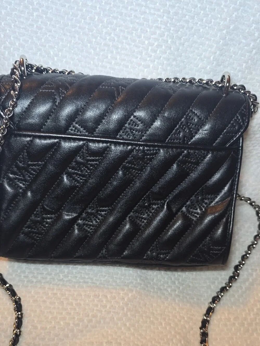 MICHAEL KORS Black Quilted Leather Chain Crossbody Bag